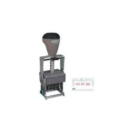 Shachihata Xstamper Classix Self-Inking Message/Date Stamp, PAID/Date, Blue/Red 40312**